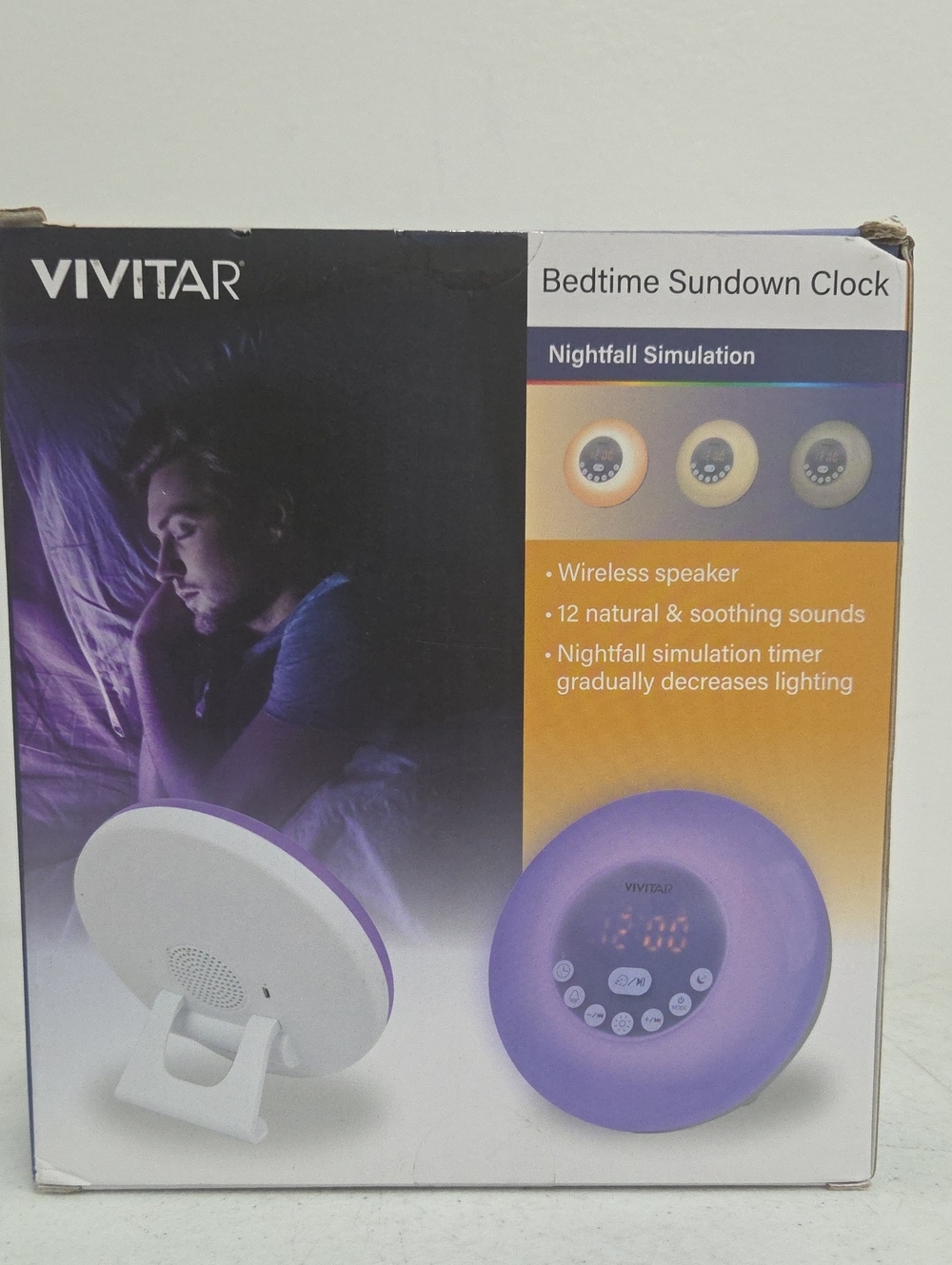 Vivitar Bedtime Sundown Clock - Purple Nightfall Simulation